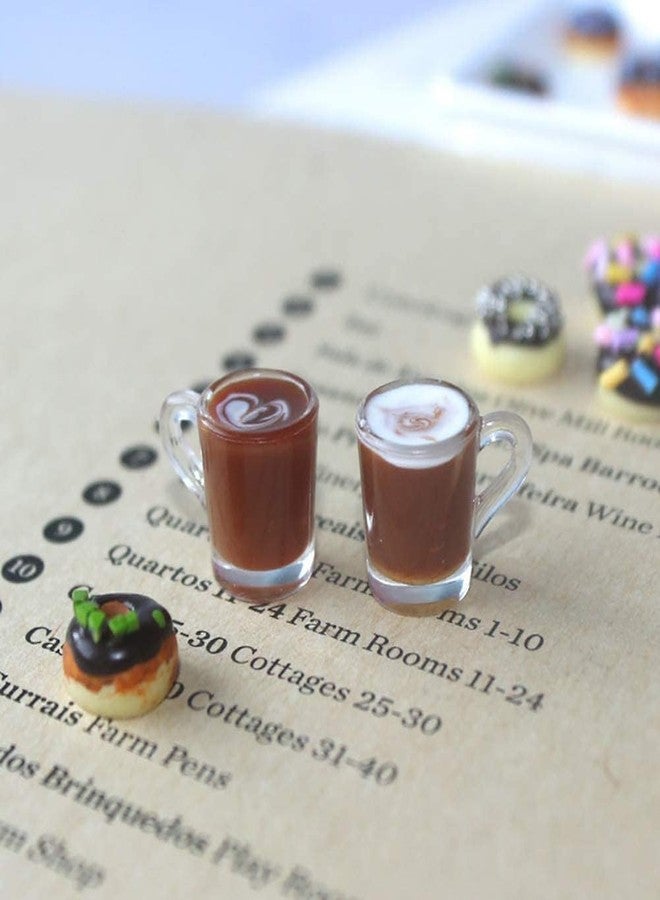 Jizlan Miniature Coffee Cups Model Dollhouse Ornament Dollhouse Decoration Mini Decor Doll House Accessories Birthday Gifts for Women Friends (Brown) - Image 4